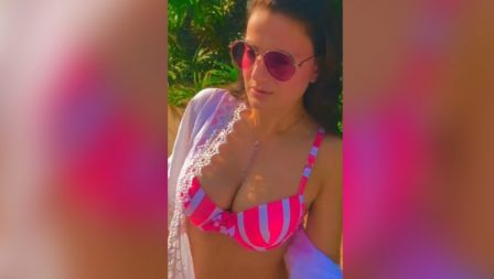 Amisha in a white bikini sets social media on fire