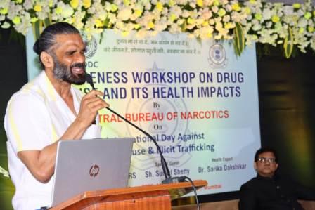 Actor Suniel Shetty at the workshop of Central Bureau of Narcotics (CBN)