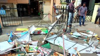 AIADMK's office vandalized, important documents and face missing