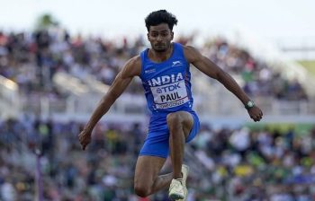 India's Aldhos Paul finished ninth in the triple jump competition