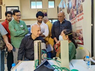 Actor Anupam Kher inaugurates free medical camp