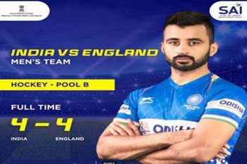 England held India to a 4-4 draw