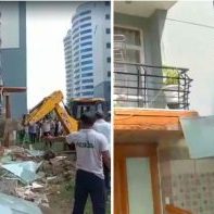Illegal construction outside the flat of absconding Shrikant Tyagi demolished