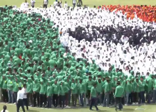 World record made in Chandigarh, 7000 students made human tricolor in cricket stadium