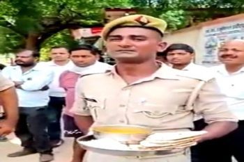 UP Police constable who raised the issue of poor quality food transferred