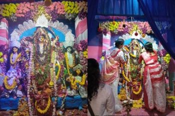 Kolkata Transgender community worshiping Maa Durga in the form of Ardhanarishvara