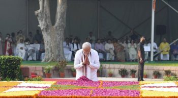 PM pays floral tributes to Lal Bahadur Shastri on his birth anniversary at Vijay Ghat