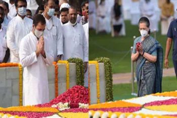 Sonia, Rahul pay tribute to Bapu