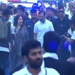 Pooja Bhatt joins India Jodo Yatra in Hyderabad