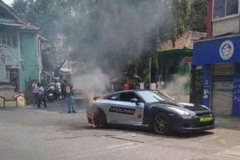 Car worth Rs 2 crore catches fire at Red Bull F1 Showrun Event