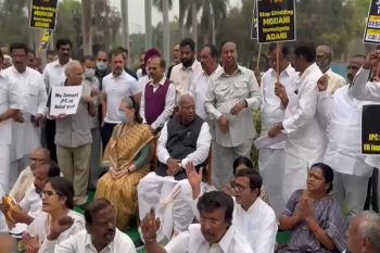 Lok Sabha and Rajya Sabha proceedings adjourned, opposition leaders sitting on Satyagraha