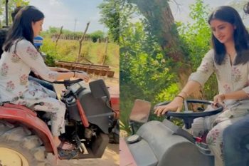 Big B's granddaughter Navya drives tractor in Gujarat village, posts video