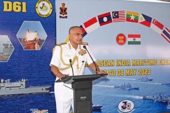 Navy Chief Admiral visits Singapore, 1st ASEAN India Maritime Exercise