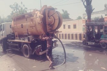 The district administration got the drainage of rain water done