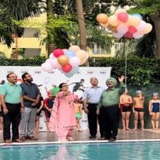 AGI Swimming Championship started with National Anthem Jalandhar Height 2 dominated on the first day