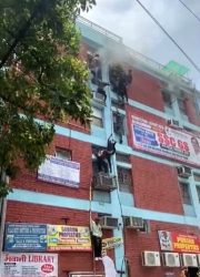 Fire at Delhi coaching center brought under control, many students injured