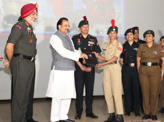 Minister of State for Defense Ajay Bhatt flags off Mount Yunum Girls Mountaineering Expedition