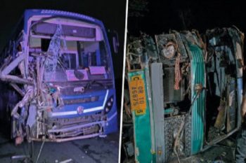 Tragic accident Horrific collision between OSRTC and private bus, 12 killed, 8 injured