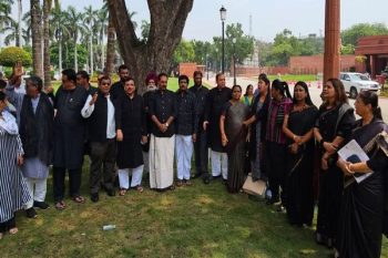 Manipur Violence Opposition MPs reach Parliament wearing black clothes, INDIA coalition issues whip