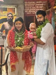 Television industry's famous couple Gurmeet Choudhary and Debina Banerjee got their youngest daughter Divisha shaved at Ganga Ghat in Varanasi....!