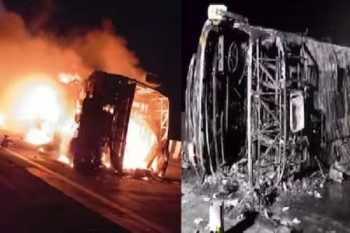 Tragic accident on Nagpur-Mumbai Super Expressway, 25 people burnt alive after bus caught fire