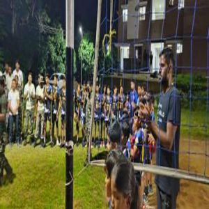 A volleyball match was organized on the occasion of Major Dhyanchand's 118th birth anniversary (Sports Day).