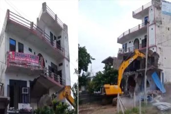 Bulldozer action continues in Nuh, the hotel from which stone pelting took place was also razed