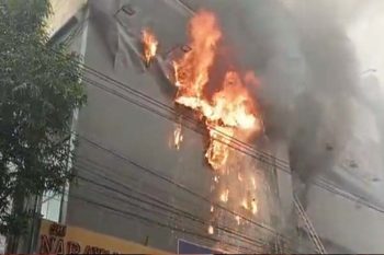 Fire breaks out at a commercial complex in Hyderabad