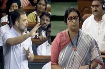 No-confidence motion Smriti Irani furious over Rahul Gandhi's flying kiss, 22 women MPs complain to speaker