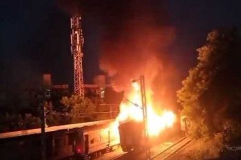 Three killed, many others trapped in pilgrim train fire