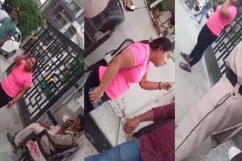 Woman caught on camera abusing guards in posh housing society, video viral on social media