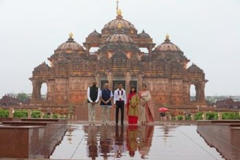 Britain's PM Rishi Sunak bowed down at Akshardham temple with his wife, wrote a special message in the visitor's diary.