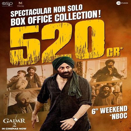 Gadar 2 crosses Rs 520 crore mark, Sunny's film is inches away from breaking the record of Shahrukh's Pathan