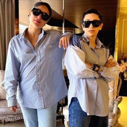 Kareena and Karisma twinning, looking amazing in similar looks