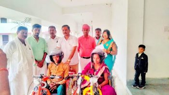 Rajeev Pratap Rudy gave a motor vehicle to Divyang Rekha Devi and Bhola Rai