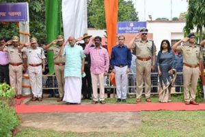 Honorable Governor Shri CP Radhakrishnan and Honorable Chief Minister Shri Hemant Soren paid tribute to martyred soldier Shri Rajesh Kumar.