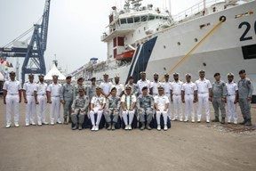 Indian Coast Guard pollution-control ship Samudra Prahari visits Tanjung Priok port, Indonesia