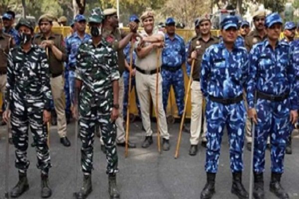 Heavy security arrangements outside ED office at Rajghat before questioning Kejriwal