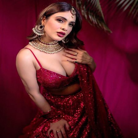 Neha Malik wreaked havoc with her killer looks wearing red lehenga-choli