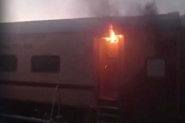 Second major railway incident in 12 hours Massive fire breaks out in Vaishali Express, 19 passengers burnt