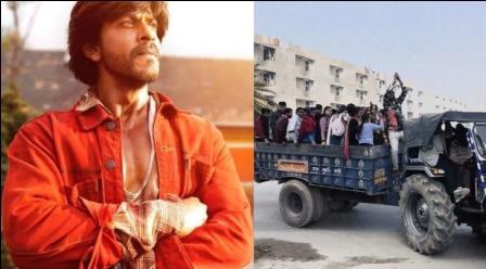 A different craze was seen among the people of Punjab for Shahrukh Khan starrer 'Dinky', they reached the theaters riding on tractors to watch the film...!