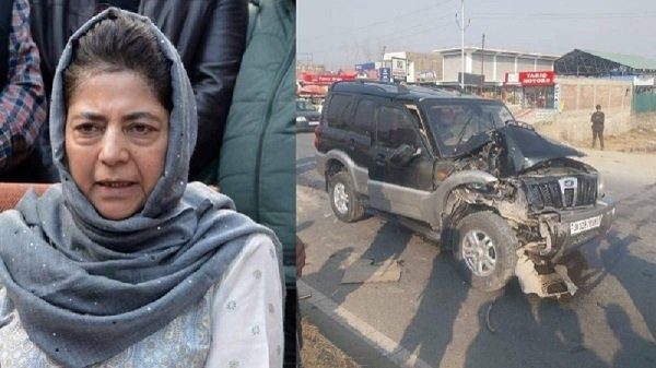 Mehbooba Mufti narrowly escapes car accident