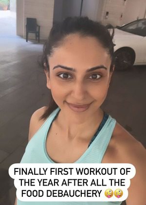 Rakul Preet Singh gives a glimpse of her first workout of the new year