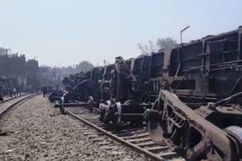 10 coaches of goods train derailed near Delhi's Zakhira flyover.