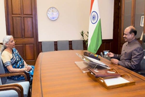 Sitharaman met Speaker Birla after presenting the interim budget in Lok Sabha.