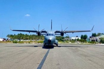 IAF's C-295MW lands at Agatti Airport