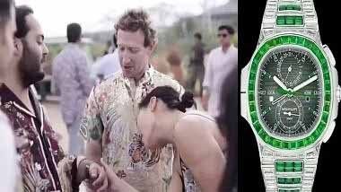 Mark Zuckerberg looking at Anant Ambani's watch...