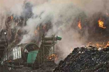 Fire still burning at Ghazipur landfill site