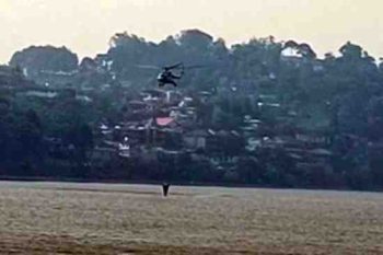 MI-17 helicopter used to control the massive forest fire