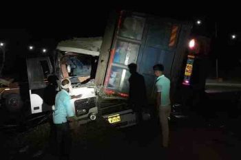 Speeding dumper overturns on bus full of devotees, 11 people killed